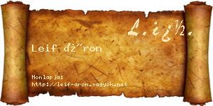 Leif Áron névjegykártya